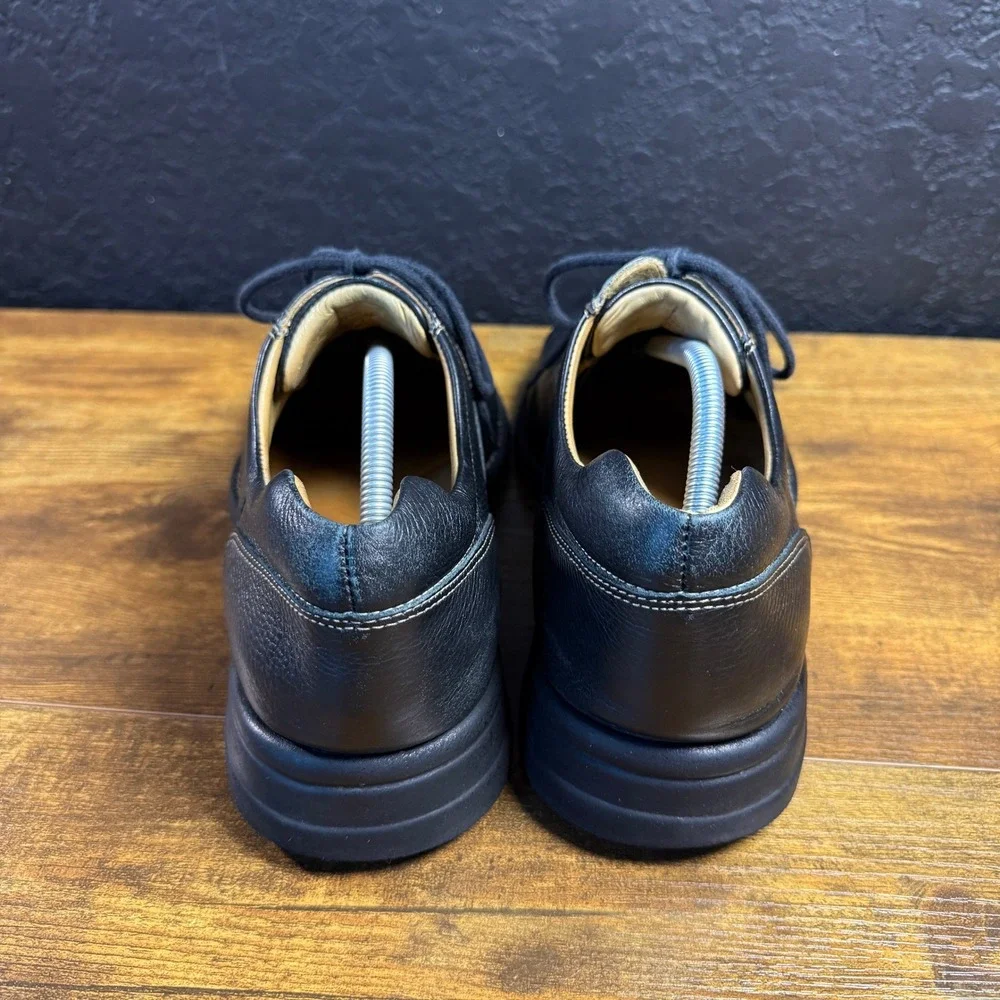 Johnston & Murphy 20-7222 Black Pebbled Leather Bicycle Toe Oxford Mens 11.5 M